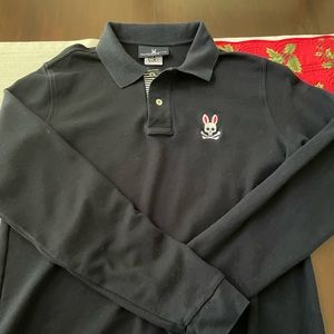 Psycho Bunny Long Sleeve Polo - Navy